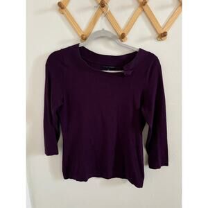 Banana Republic Sweater Women's Small Silk Cashmere Blend Purple 3/4 Sleeve